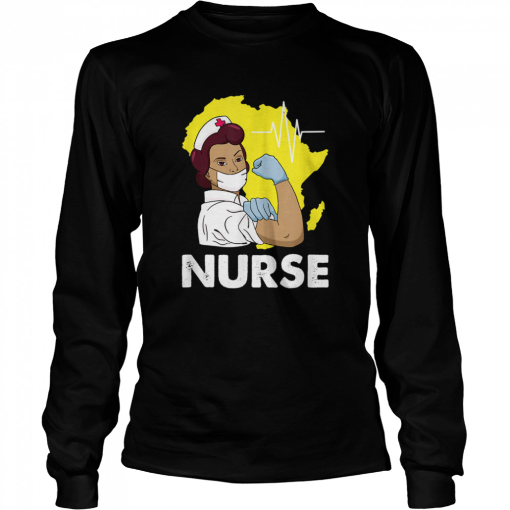 Nurse African American Nursing Practitioner Melanin Apparel Long Sleeved T-shirt