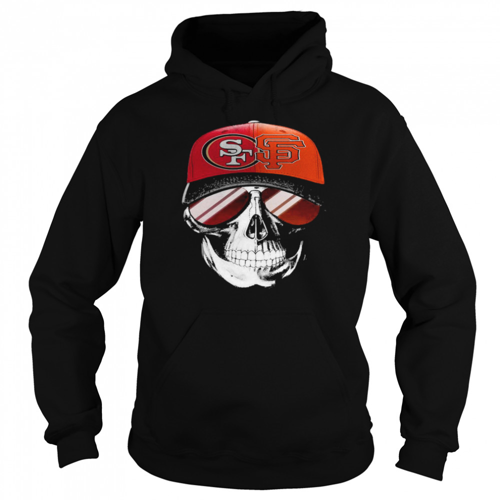 San Francisco 49ers and Los Angeles Lakers Skull sunglass Unisex Hoodie