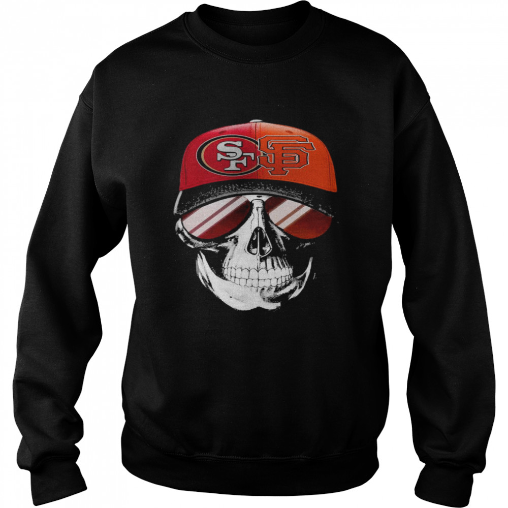 San Francisco 49ers and Los Angeles Lakers Skull sunglass Unisex Sweatshirt