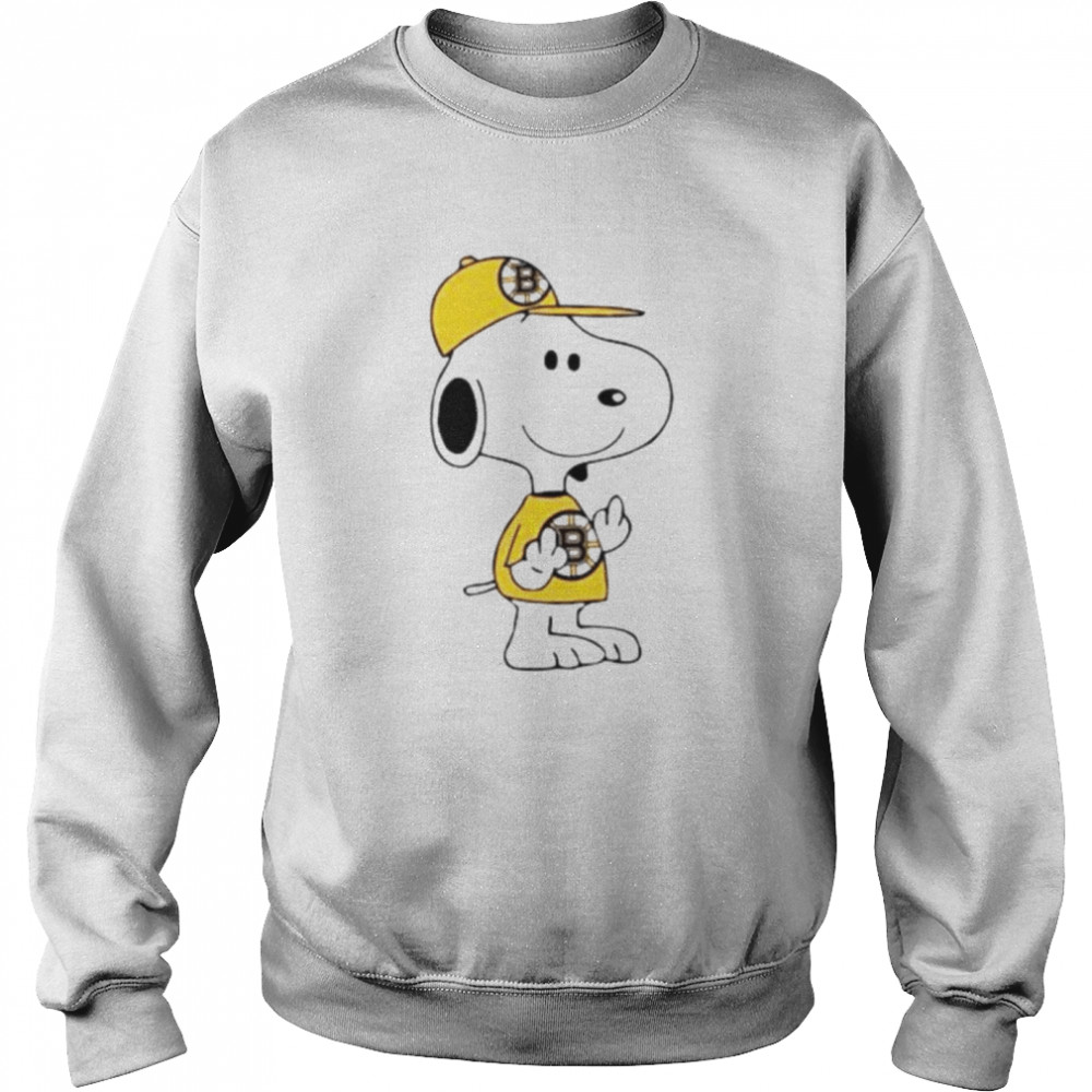 Snoopy Boston Bruins NHL middle fingers fuck you Unisex Sweatshirt