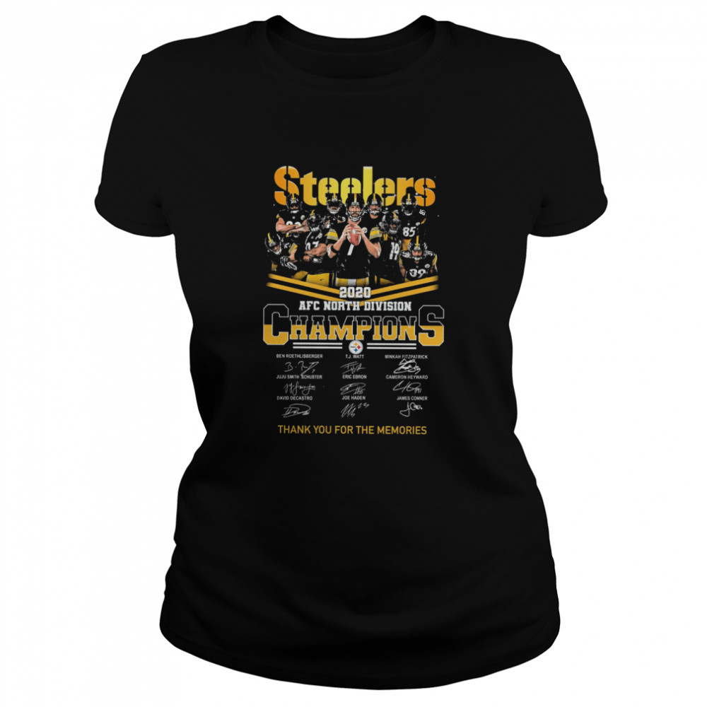 Steelers Afc North Division Champions Thank You For The Memories Signature Classic Women's T-shirt