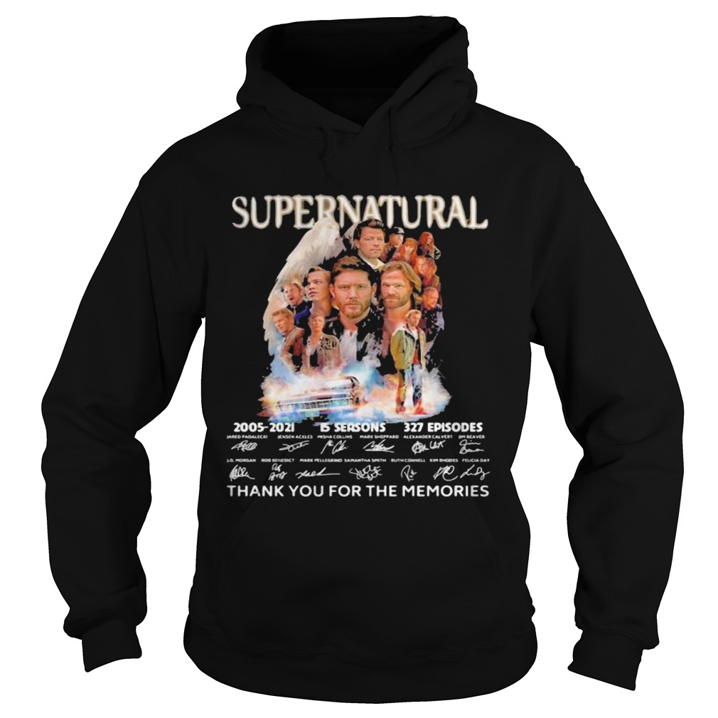 Supernatural 15 Seasons 2005 2021 16 Years Of Thank You For The Memories Signature Hoodie