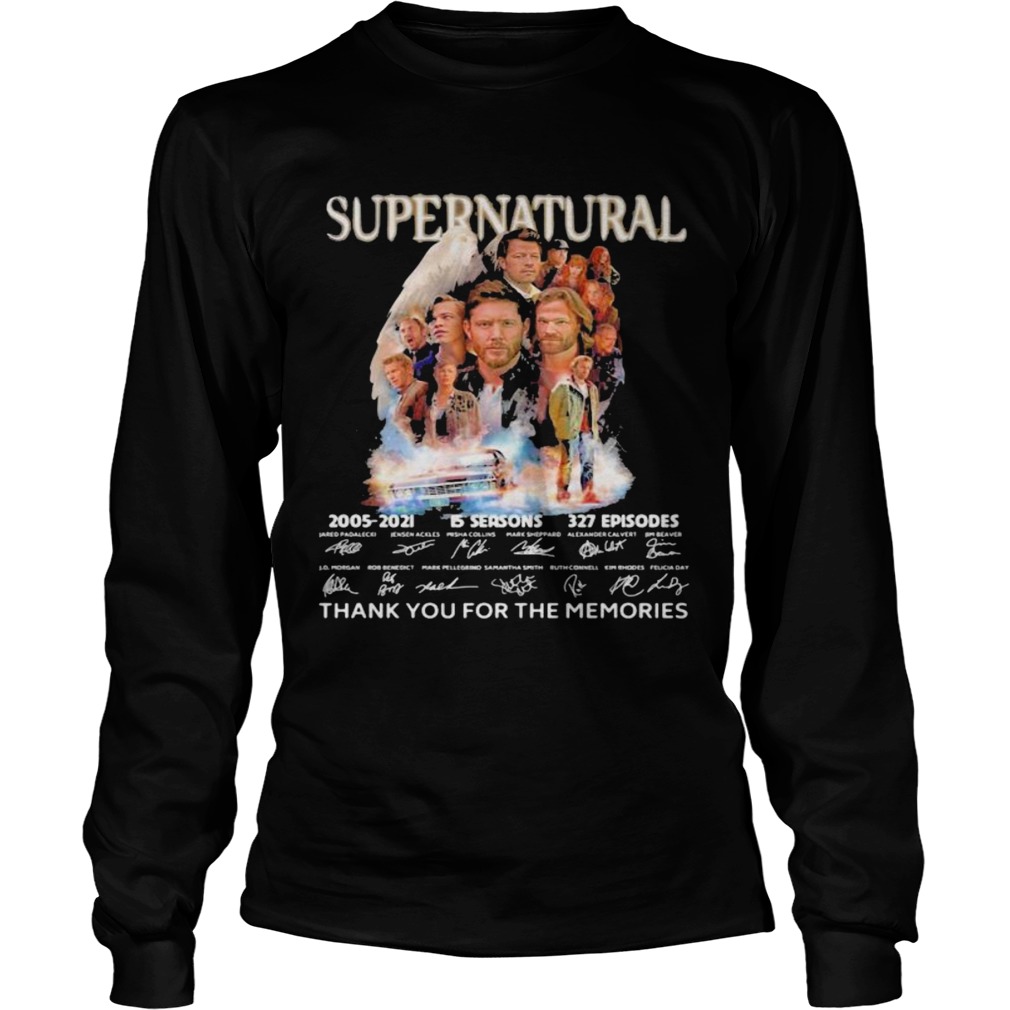 Supernatural 15 Seasons 2005 2021 16 Years Of Thank You For The Memories Signature Long Sleeve