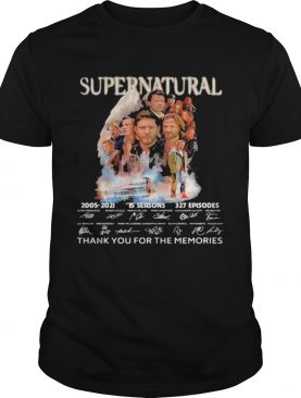 Supernatural 15 Seasons 2005 2021 16 Years Of Thank You For The Memories Signature shirt