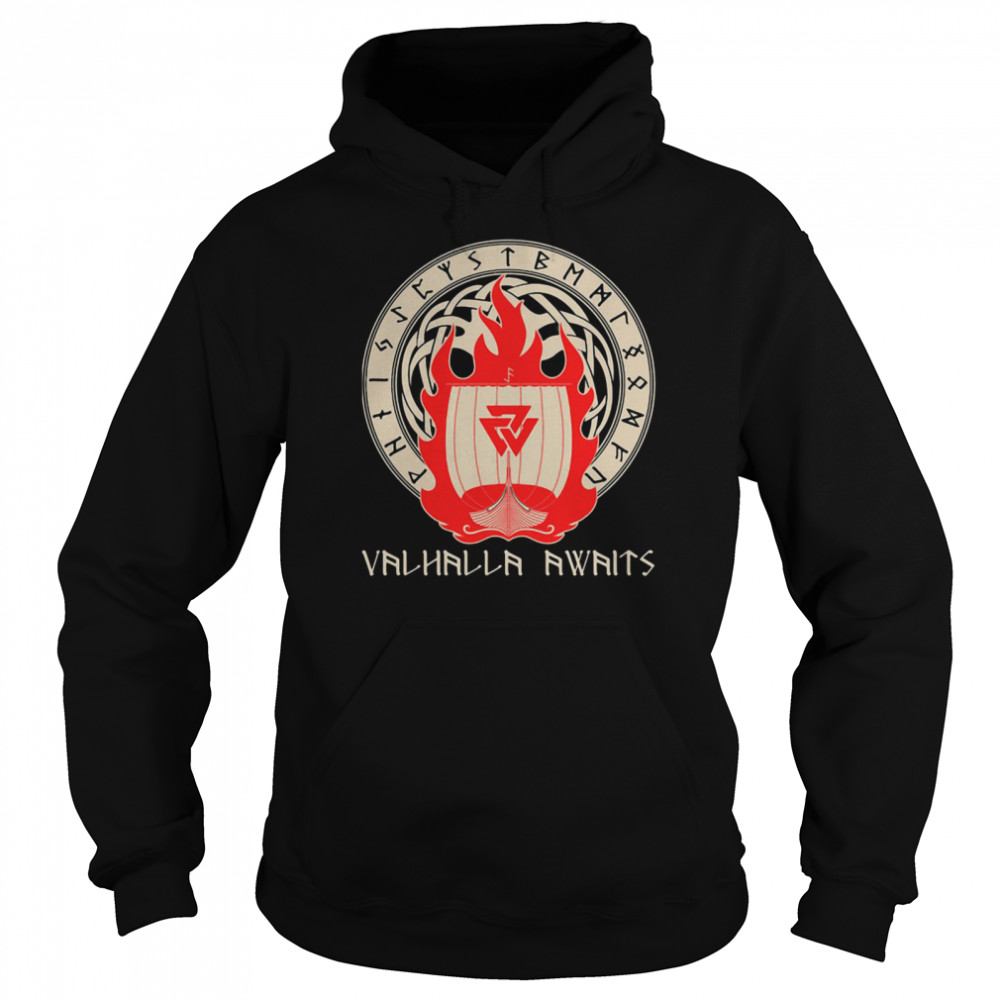 Valhalla Awaits Viking Logo Unisex Hoodie
