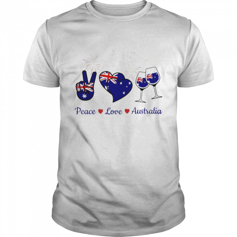 Wine peace love australia shirt