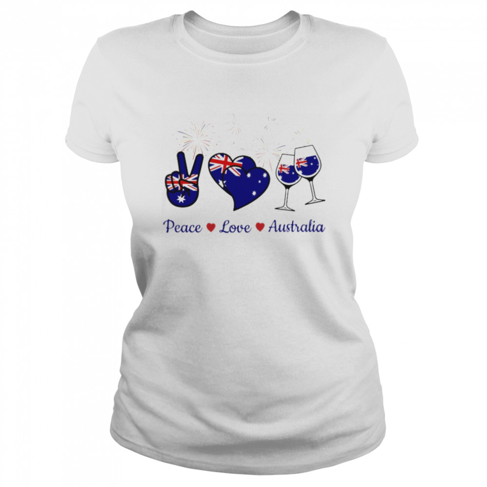 Wine peace love australia Classic Women's T-shirt