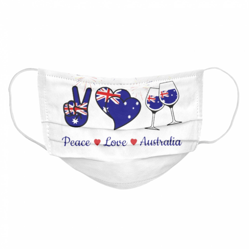 Wine peace love australia Cloth Face Mask