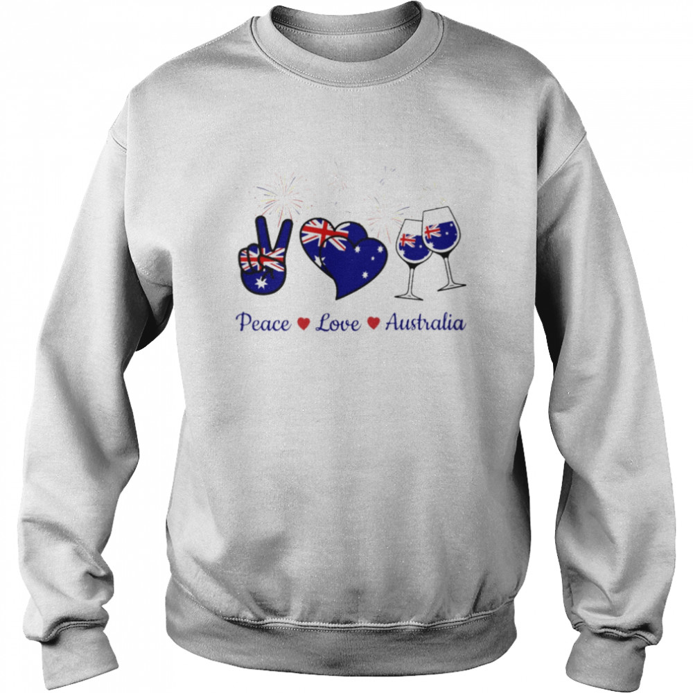 Wine peace love australia Unisex Sweatshirt