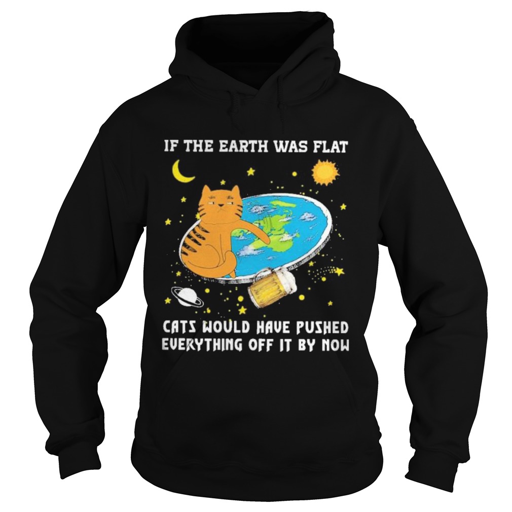 if the earth was flat cats would have pushed everything off it by now Hoodie