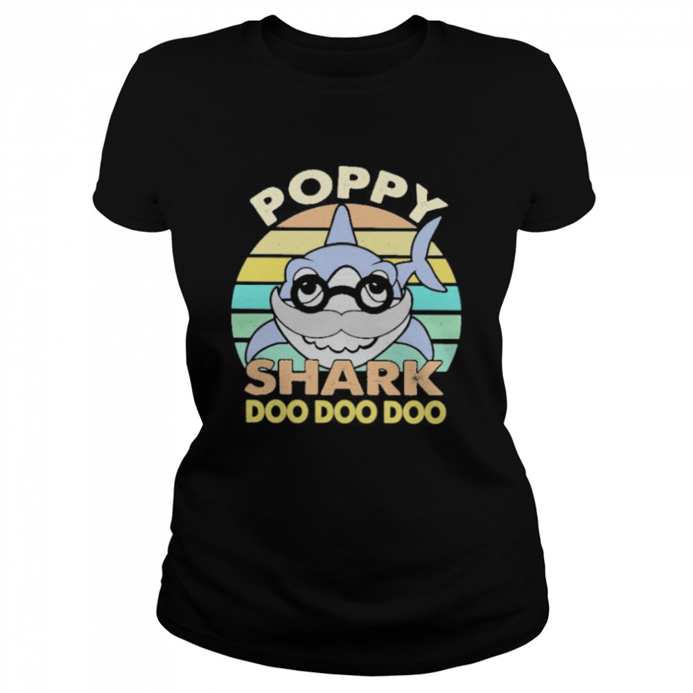 poppy shark doo doo doo vintage Classic Women's T-shirt