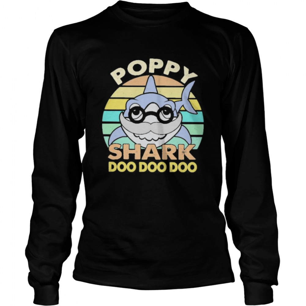 poppy shark doo doo doo vintage Long Sleeved T-shirt