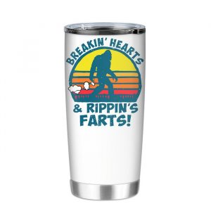 Breaking Hearts And Rippin’s Farts Bigfoot Retro Vintage Tumler