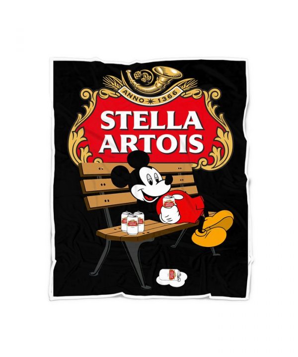 Mickey Mouse Drink Stella Artois Fleece Blanket