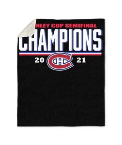 Montreal Canadiens Semifinal Champions 2021 Sherpa Fleece Blanket