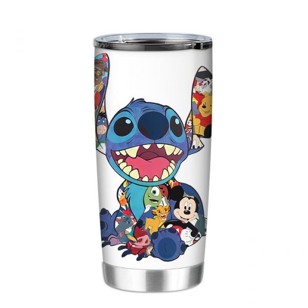 Stitch And Disney Characters Tumbler