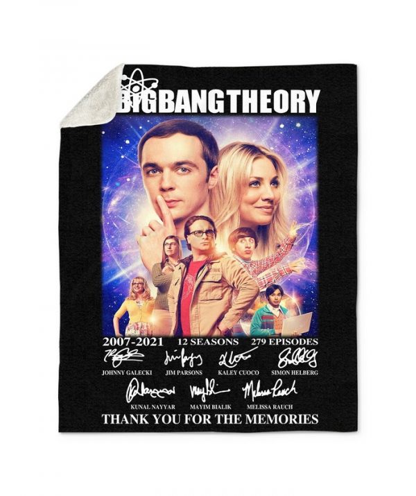 The Big Bang Theory 2007-2021 Signature Thank You For The Memories Sherpa Fleece Blanket