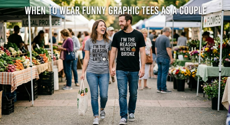 matching funny t shirts couple outfit